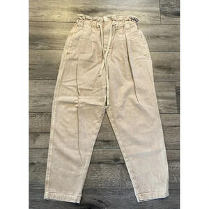 Free People Cream Paperbag Waist Pants